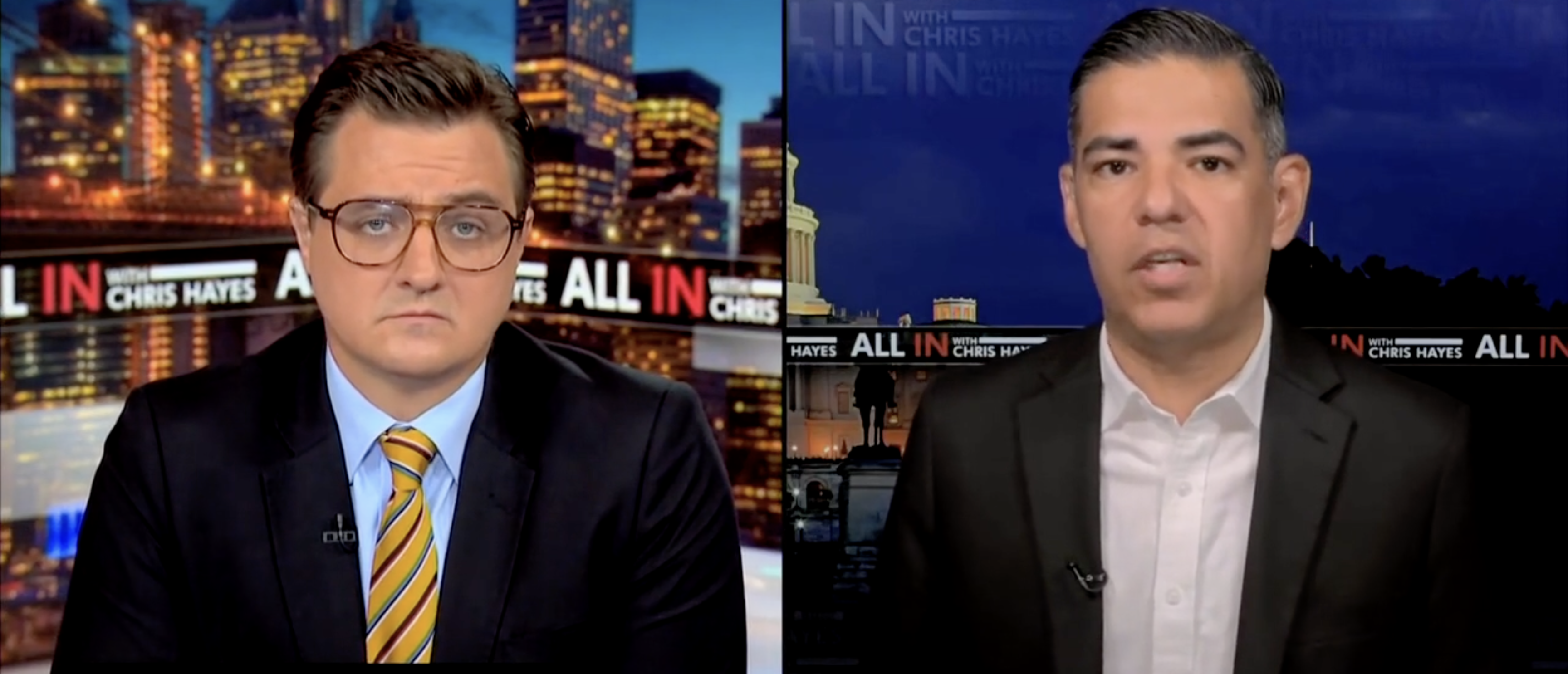 Rep. Robert Garcia on "All In with Chris Hayes" discussing Epstein [Screenshot/MSNBC/"All In With Chris Hayes"]